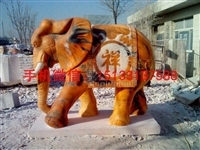 丽水晚霞红石雕大象厂家 企业大象石雕塑图片_高清图